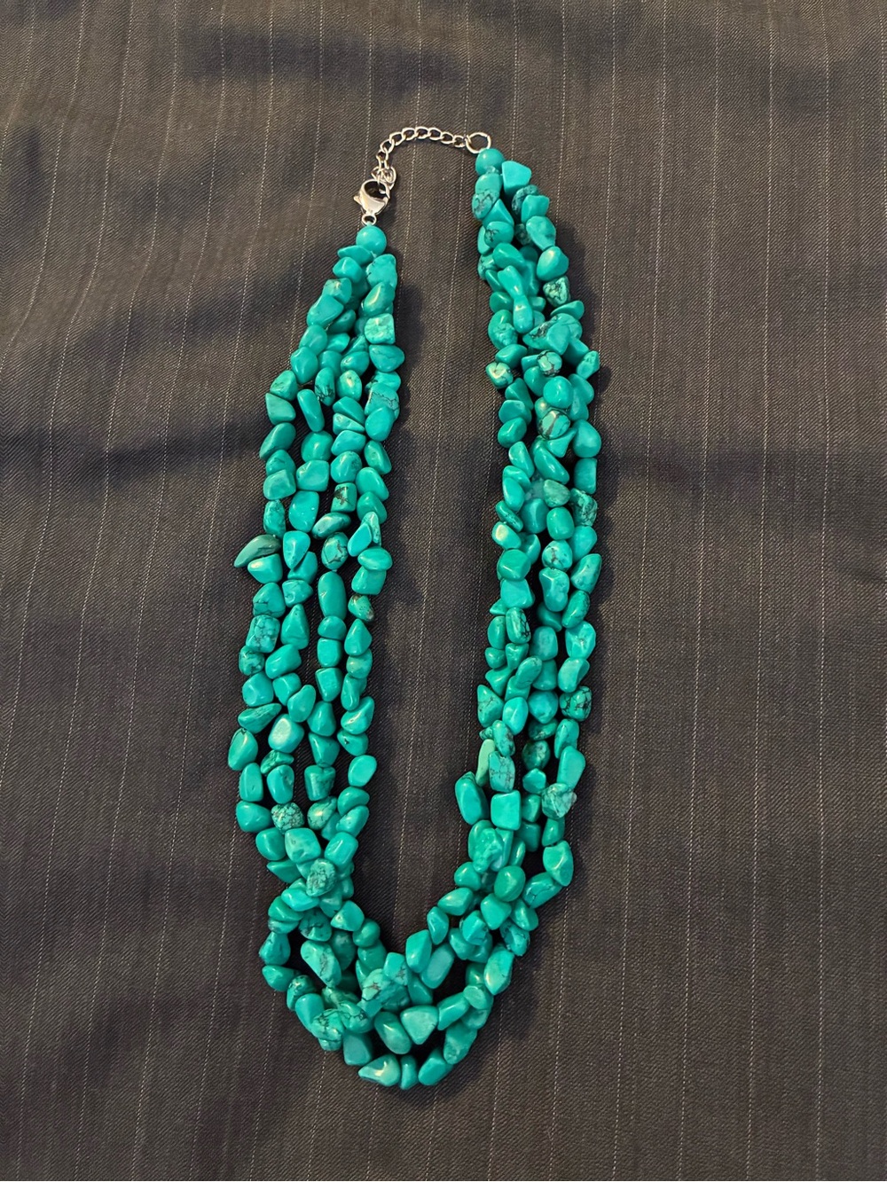 Lucas Lameth 925 Silver Turquoise 4-Strand Necklace